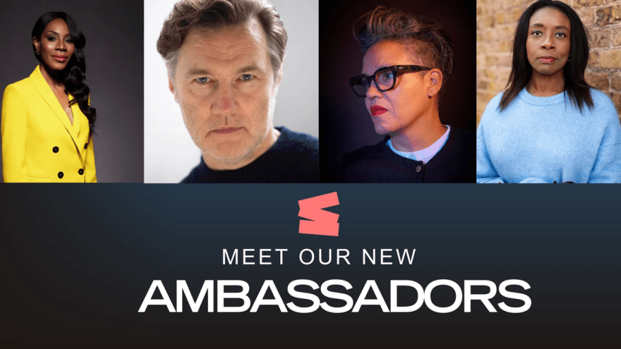 An image of Amma Asante, David Morissey, Kit de Waal and Marverine Cole, with text reading "Meet our new ambassadors" along the bottom of the image.