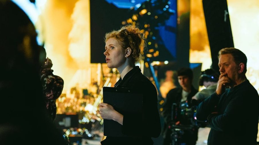 Film crew member on set of the Film and TV Charity's brand film, Break the Cycle