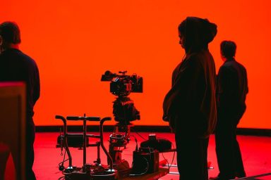 Film crew member on set of the Film and TV Charity's brand film, Break the Cycle