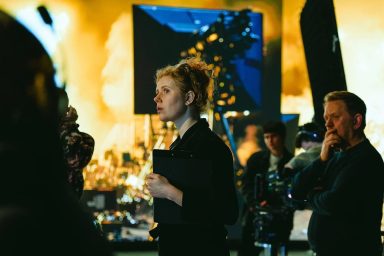 Film crew member on set of the Film and TV Charity's brand film, Break the Cycle